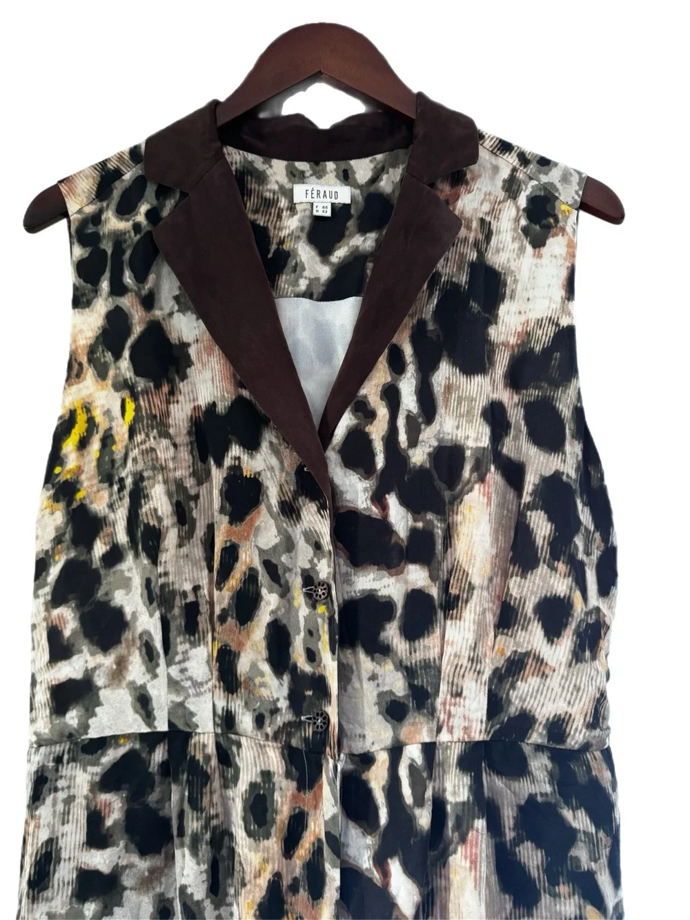 Louis Féraud 100% Silk Leopard Print Jumpsuit - Picture 2 of 15